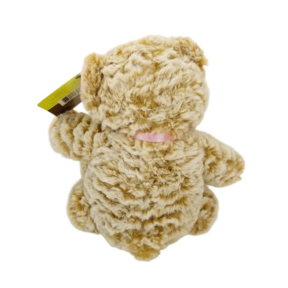 Animal Adventure Frosted Tan Bear Pink Bow Heart Paws Plush Stuffed Animal Soft - Picture 3 of 11